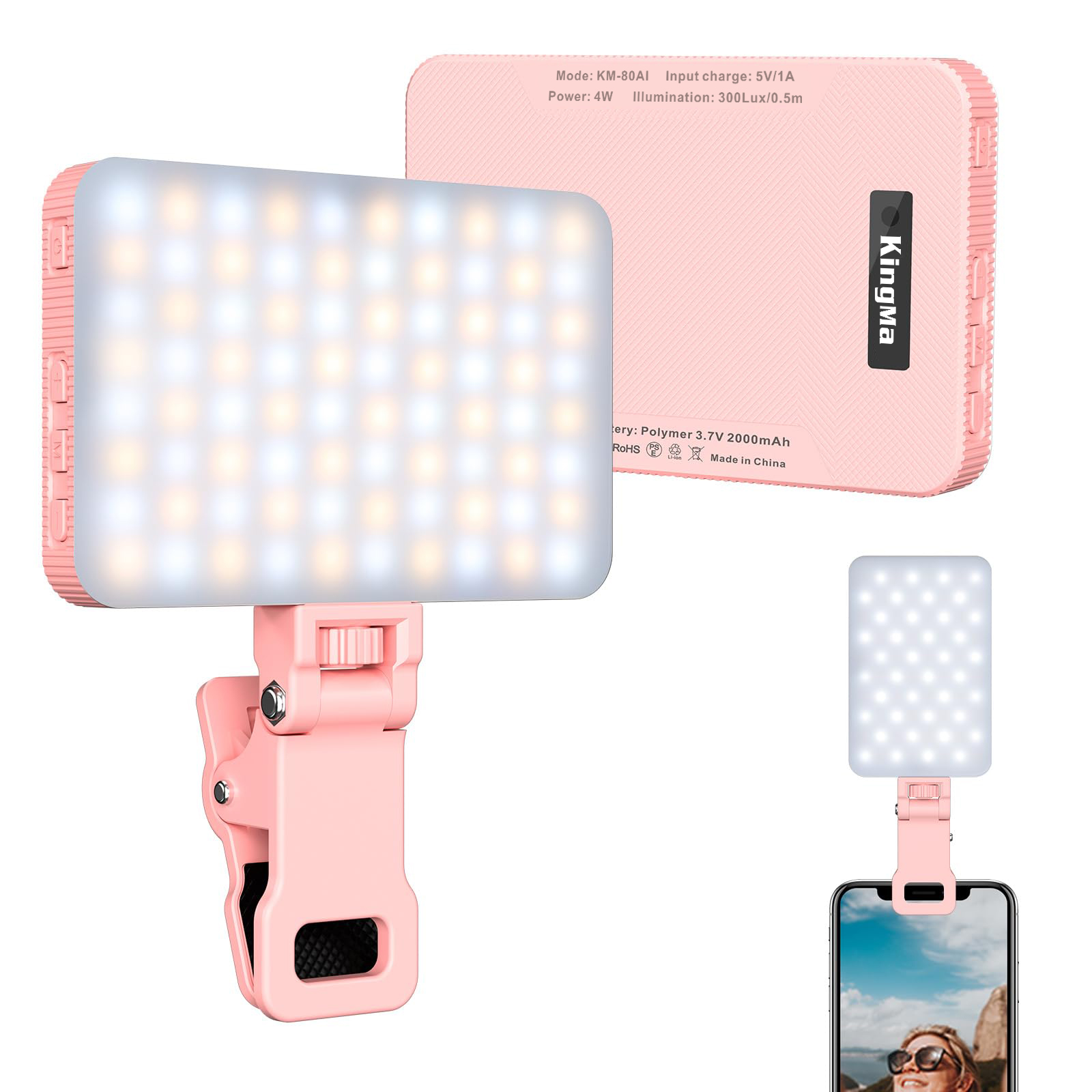 Photography Lighting Handheld - King Ma Pink ricaricabile Selfie Light-Clip