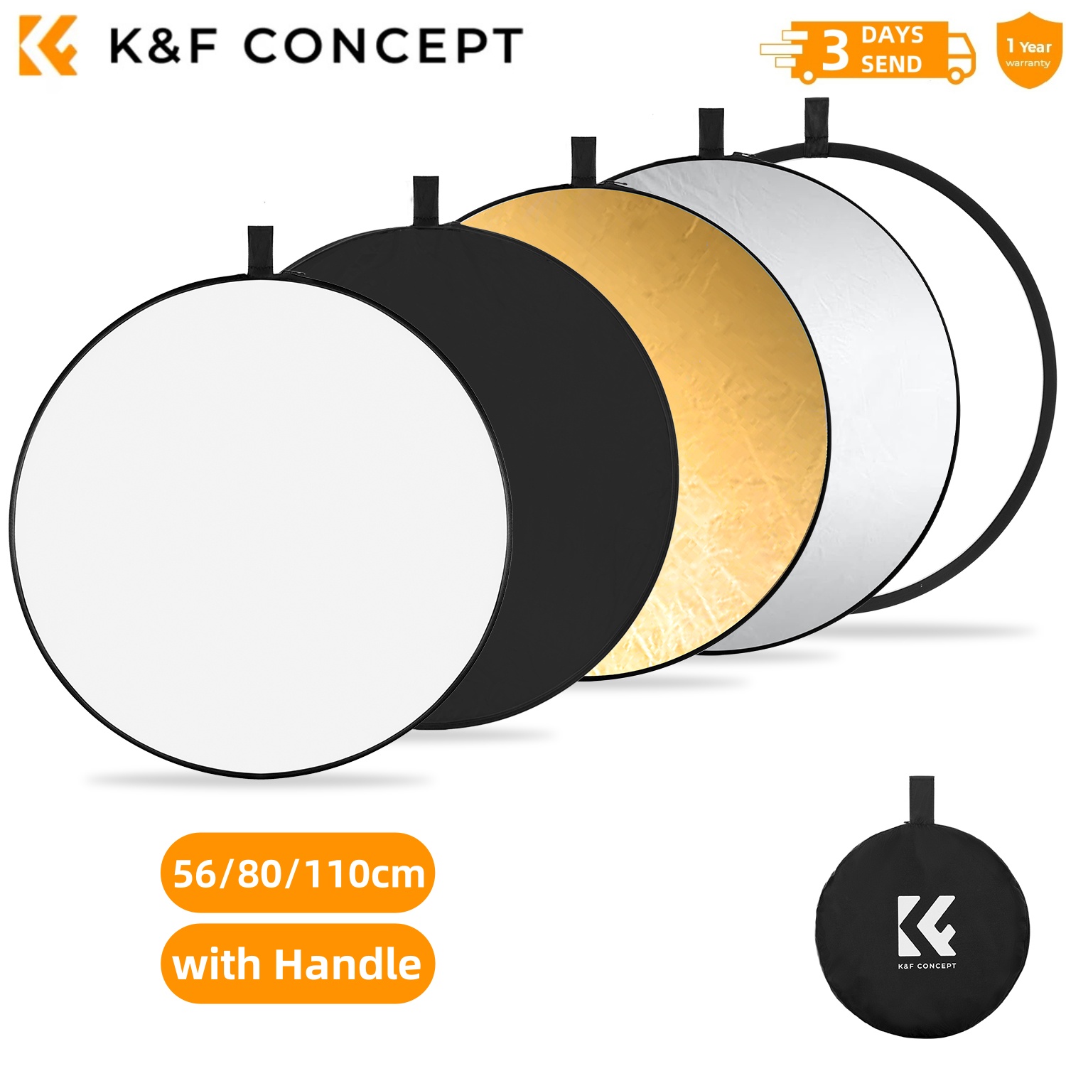 Photography Lighting Handheld - K&F CONCEPT Pannello Riflettente Circolare Traslucido